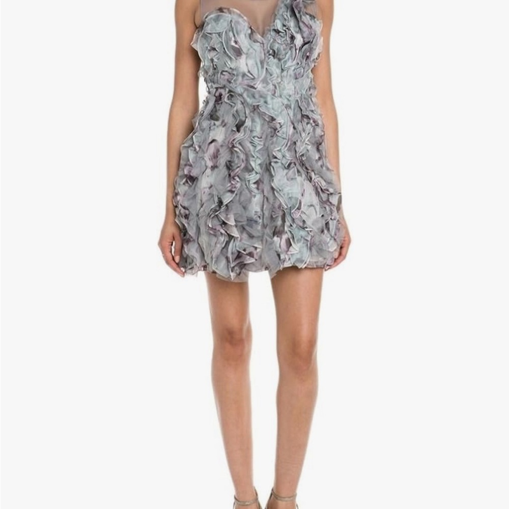 BCBGMAXAZRIA Eva Ruffled Petal Dress Floral Size 0
